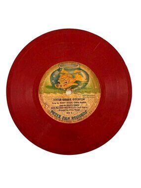 Vintage Children Record Little Goldie Goldfish Peter Pan 7 Inch Red Vinyl